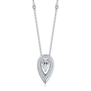 Mesica with water drops 6*9mm 1.5 karat Mosan diamond ladies pendant S925 silver plated 18k gold necklace