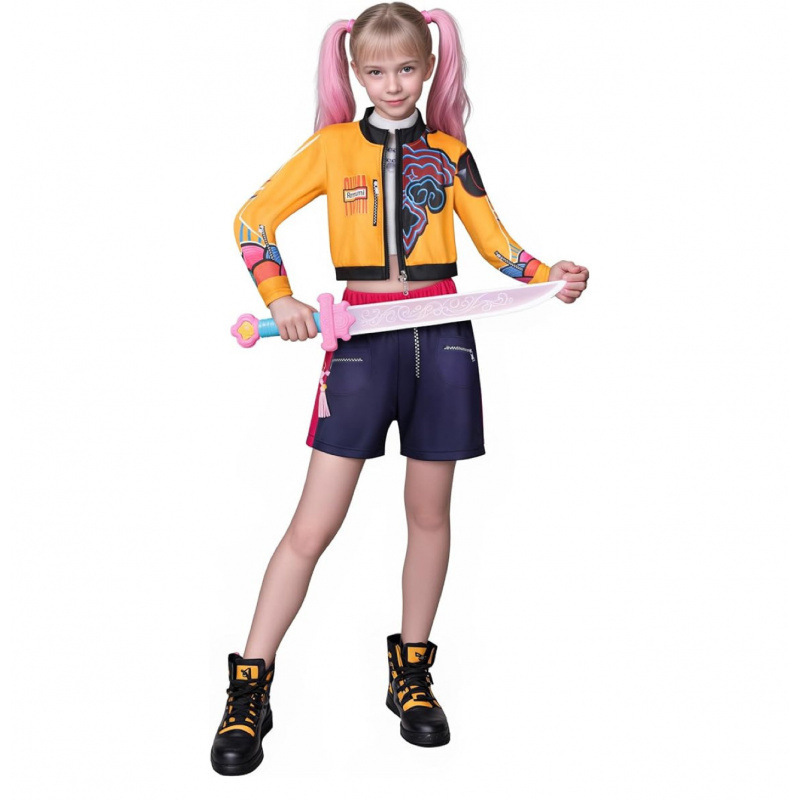 现货！女孩恶魔猎人流行歌手万圣节服装扮舞台套装服装|undefined