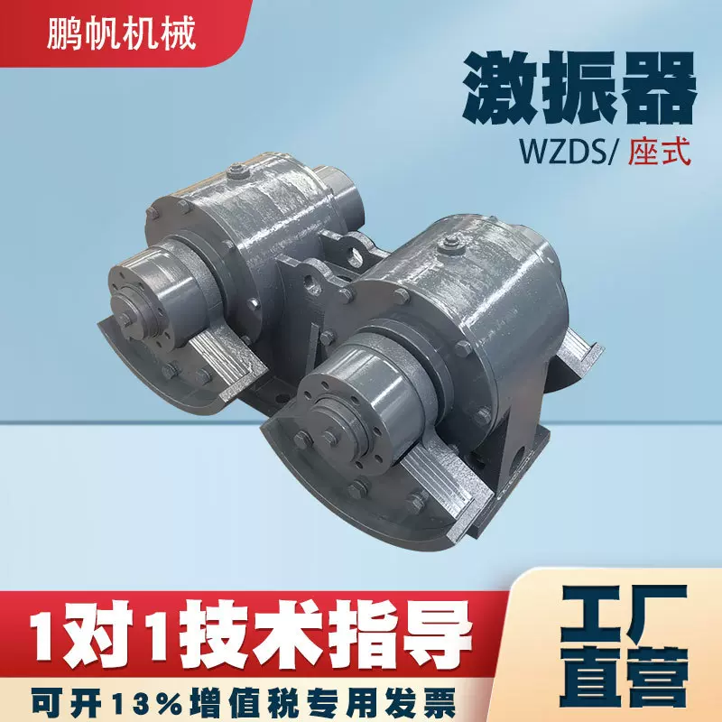 双轴振动器直线振动脱水筛激振器干油稀油WZDS座式激振器