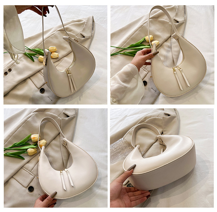 Koreanische Halbmondtasche 2024 Neue Modetasche Retro Internet Celebrity Beliebte einfache Handtasche Vielseitige Umhängetasche Großhandel_voghion.com