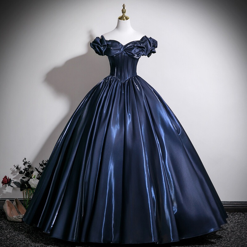 Blue Hostess Dress for Women, Plus Size Satin 2026 New Model, Vocal Performance Dress, Adult Ceremony Tutu Dress Blue Hostess Dress for Women, Plus Size Satin 2026 New Model, Vocal Performance Dress, Adult Ceremony Tutu Dress