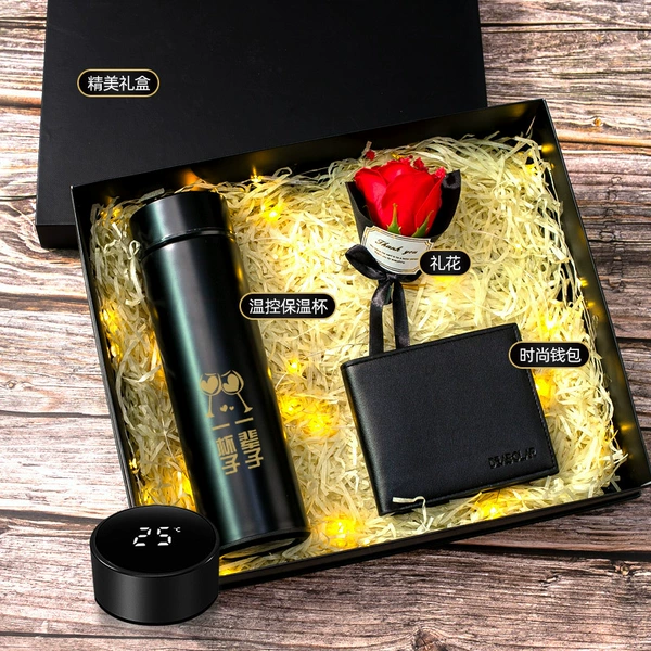 [Temperature control cup+wallet+flower flower] Three -piece set