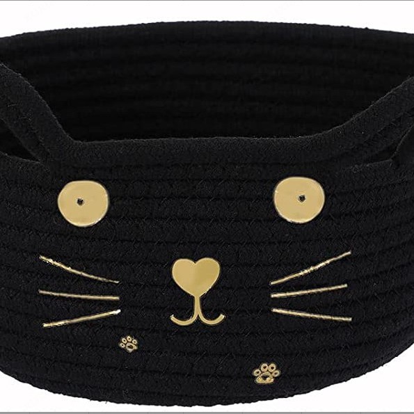 Control remoto transfronterizo para gatos, hilo de algodón, cesta de almacenamiento de escritorio tejida, cesta de almacenamiento de llaves, cesta de acabado de artículos diversos, cesta redonda
