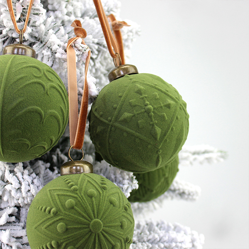 Bolas de Navidad flocado bolas de Navidad bolas de Navidad 8cm / 12pcs bolas de Navidad árbol de Navidad colgante de decoración Navidad