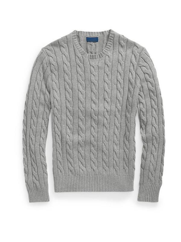 thumbnail for Sweep Size RL Ruff Pony Embroidered Crewneck Sweater Men&#039s Autumn and Winter Warm Twist Couple Pullover Sweater Women