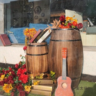 Barrel Decoration Oak Barrel Props Wedding Exhibition Winery Beer Barrel Red Wine Wine Barrel Wooden Imitation Metabo
