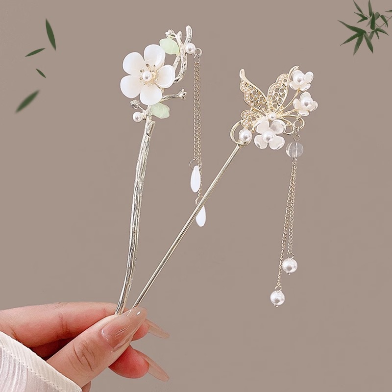 Nuevo estilo chino Maxi falda horquilla 2024 nuevo tocado de horquilla updo de niña estilo antiguo hanfu horquilla