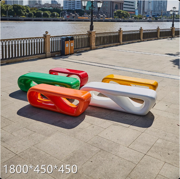FRP banco banco asiento centro comercial asiento cuadrado asiento de ocio al aire libre parque creativo ocio práctico