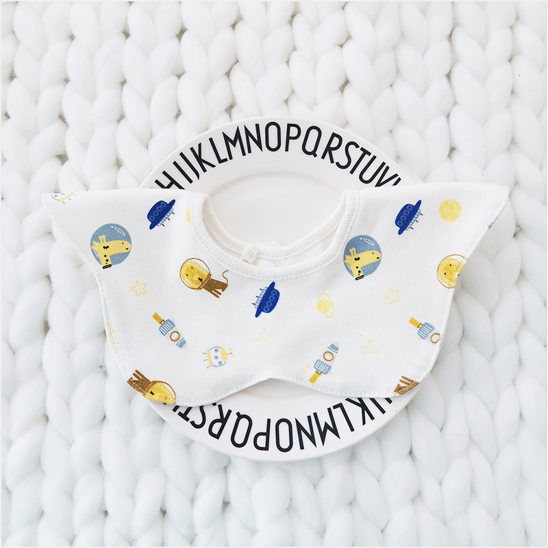 Bebé recién nacido otoño e invierno nuevo estilo flor saliva toalla algodón bebé impermeable escupir babero 360 grados rotación