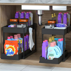 台所の下の水槽のトイレのシンプルな物置棚の引き出し式の収納棚の家庭用多機能の収納棚