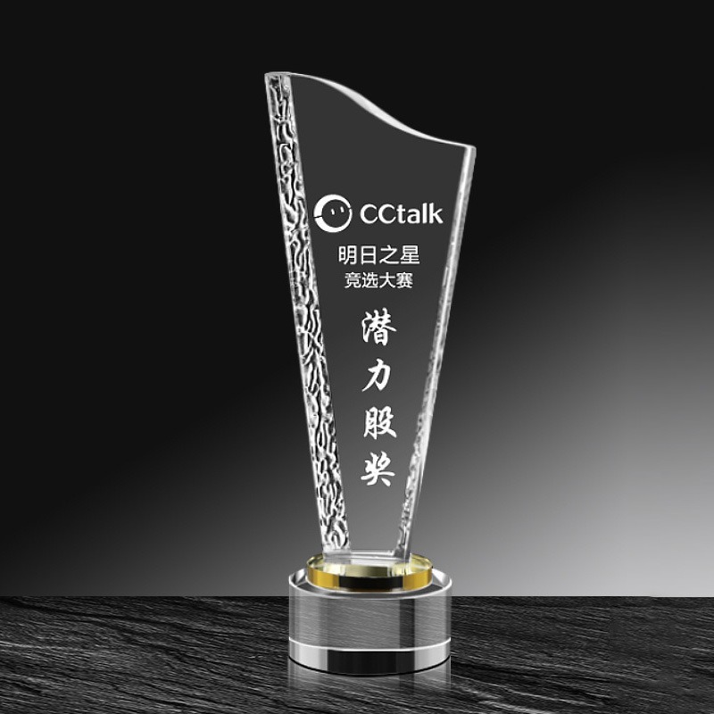 Trofeo de cristal personalizado con inscripción creativa Copa de premios de aniversario concurso de música regalo conmemorativo