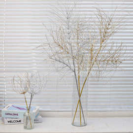 32CM闪粉亮片粘粉线条烟花形状插枝圣诞插花插枝藤条花环装饰批发