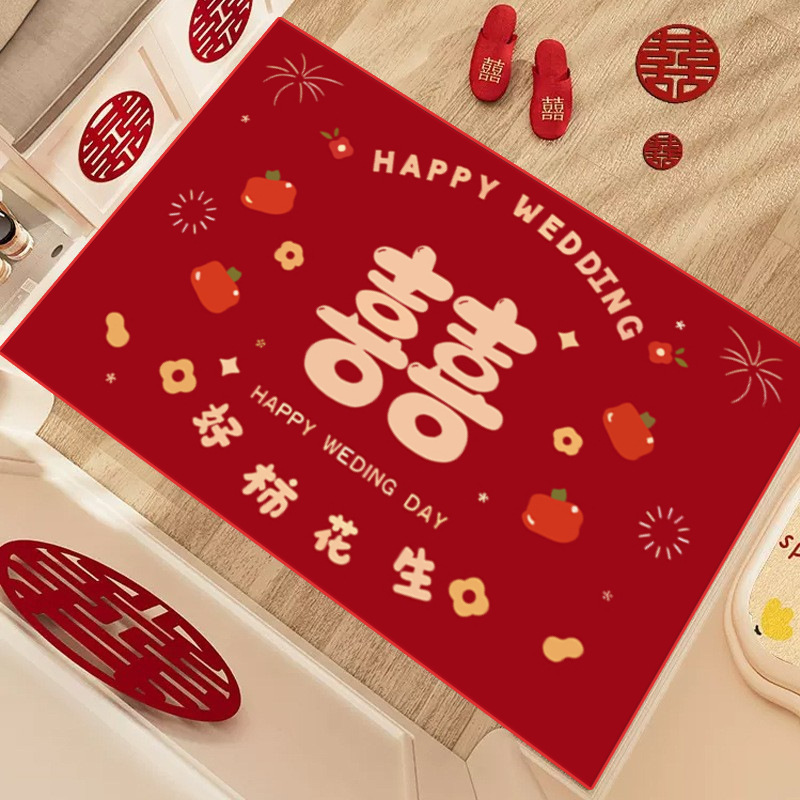 Wedding carpet home door mat wedding room bedroom door mat festive welcome red carpet floor mat