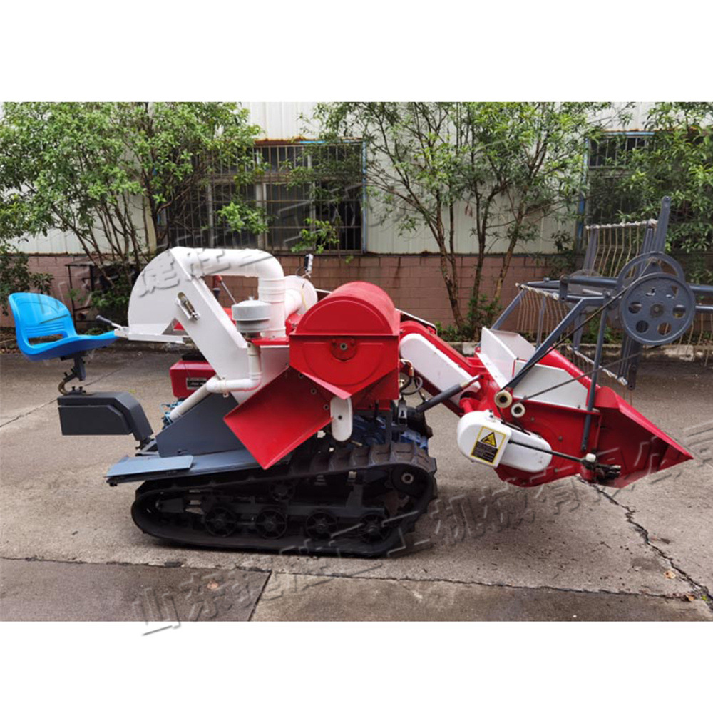 Cosechadora de arroz y trigo de pequeño tamaño Cosechadora de arroz de alimentación Cosechadora de arroz de montaña Cosechadora combinada de orugas
