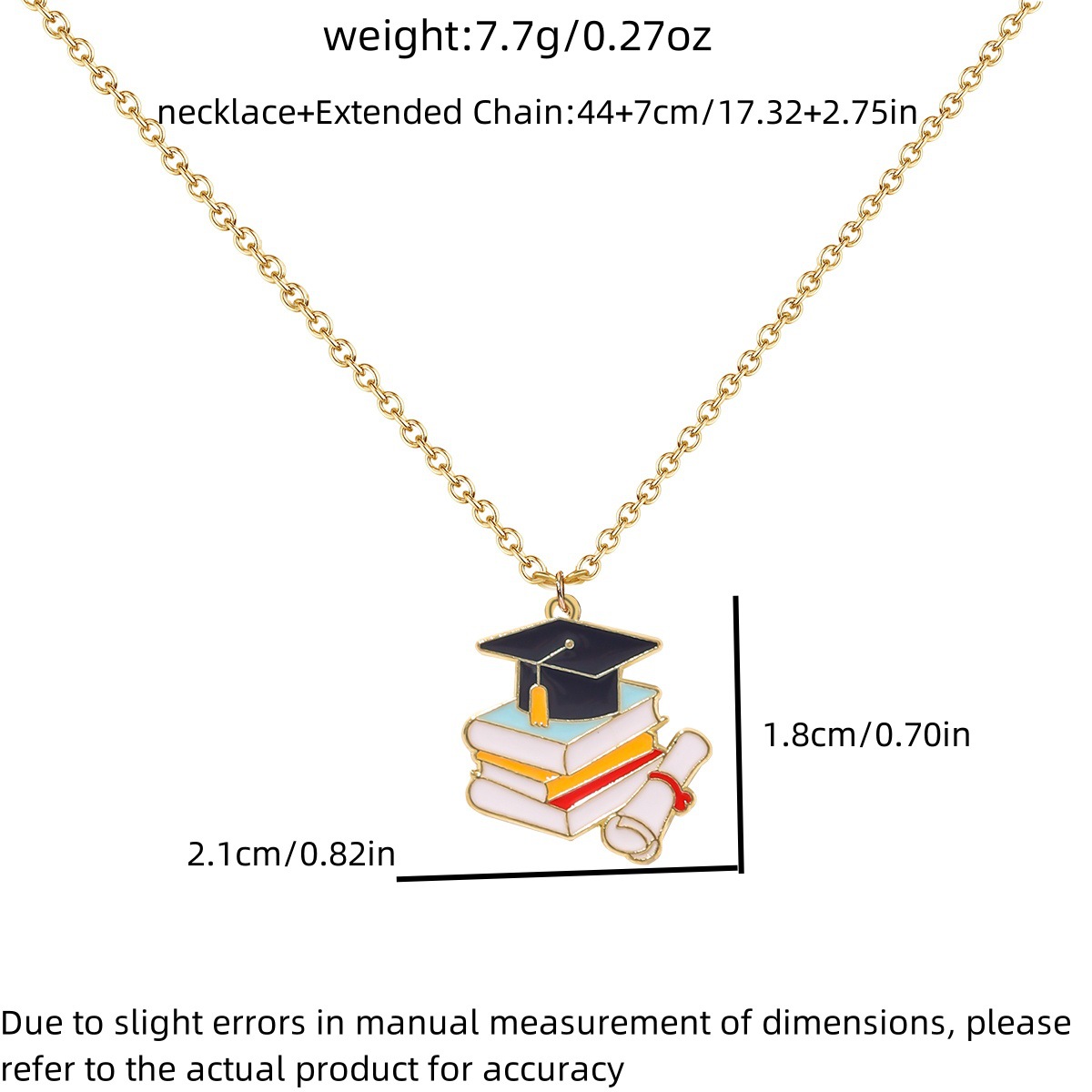 14g Weight Alloy Pendant Material Pendant Necklace Classification Alloy Chain Material cable chain Chain Type 1 Piece Quantity School, Graduation Occasion Alloy Material Doctoral cap, Student Clothes Pattern All Seasons Season Women's Gender Enamel, Plating Design Modern Style Style Modern Style Doctoral Cap Student Clothes Alloy Cable Chain Pendant Necklaces Wholesale 20