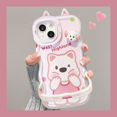 可爱小狗公仔适用iphone17手机壳苹果15promax新女款16双支架14软