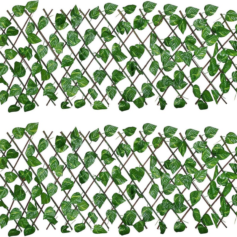 Cross-border Simulation Fence Balcony Shaded Decorative Leaves Telescopic Plant Wall Plastic Rattan Outdoor Fence Green Plants