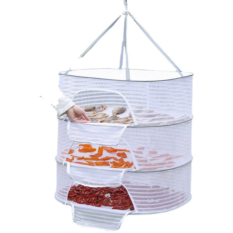 Синяя сетка для сушки овощей, бытовая сетка для сушки рыб, защищенная от лета, сетка для сушки артефактов, складная корзина для сушки одежды на балконе