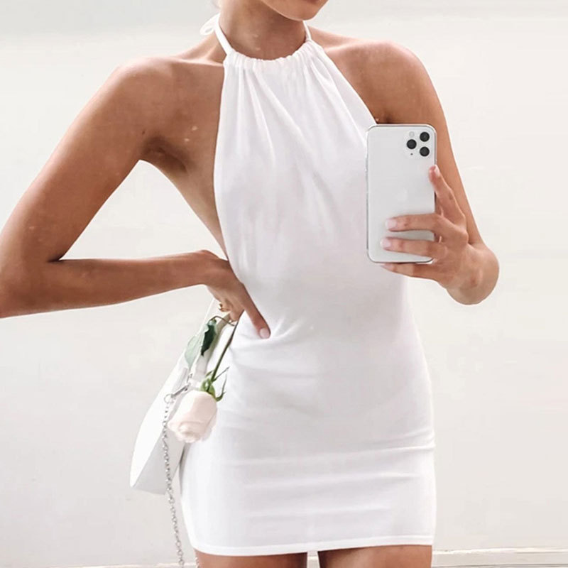 2183 넥 스트랩 스커트 화이트