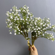 仿真满天星 婚礼装饰手捧花束手感软胶把束满天星塑料仿真花批发