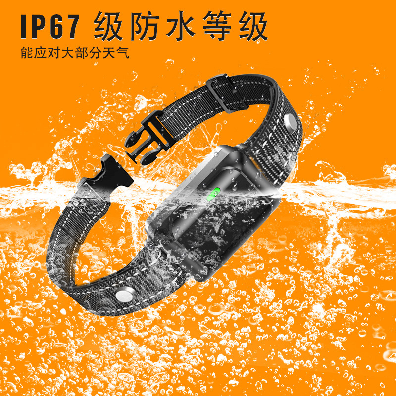 Nuevo entrenador de perros transfronterizo control remoto entrenamiento de mascotas táctico collar de choque eléctrico pantalla de color ladrido parar