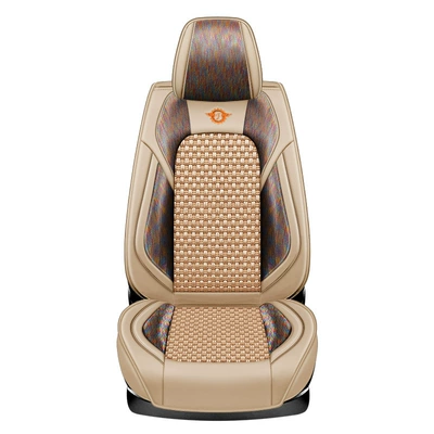 Seat cushion, seat cover Free Light - one-piece-of-colorful-hemp-ice-silk-front-row-single-seat-warm-rice
