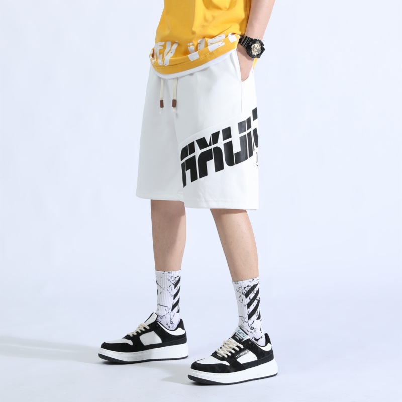 Pantalones cortos para niños verano 2025 nuevo suelto elástico de punto de moda pantalones deportivos juveniles de cinco puntos pantalones micro-elásticos