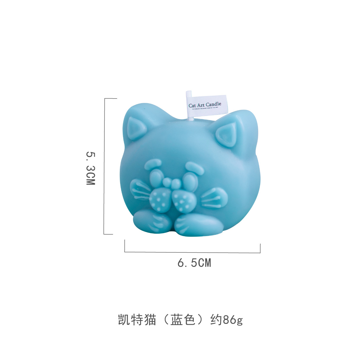 Venta caliente kate en forma de gato vela aromaterapia decoración del hogar regalo de la mano de los niños regalo de cumpleaños al por mayor rojo blanco azul verde