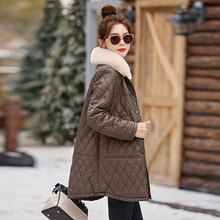 专柜同款皮毛一体中长款冬季女款皮衣绵羊皮毛领加绒韩版保暖外套