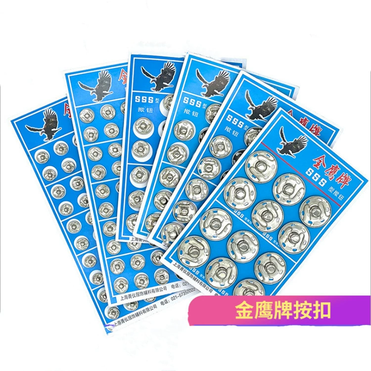 Высокое качество Snap Кнопка Gold Eagle Brand Xiao Lion Brand DIY Одежда Кнопка ручной работы Черно-белая буква из нержавеющей стали Скрытая Кнопка Snap Кнопка