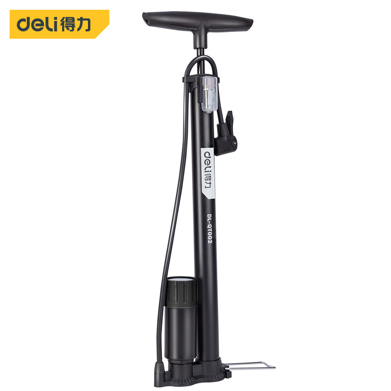 得力工具DL-QT002带表打气筒 自行车 电动车 篮球打气筒 38*500mm