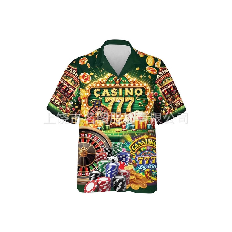 Amazon Hot Selling Men's Short Sleeve 3D Digital Printing Summer Hawaiian Beach Shirt Men's Short Sleeve Shirt