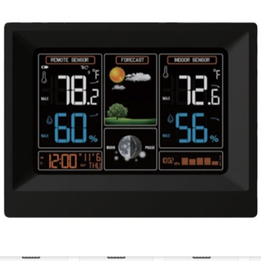智能无线彩屏天气预报月相温湿度数字气象站