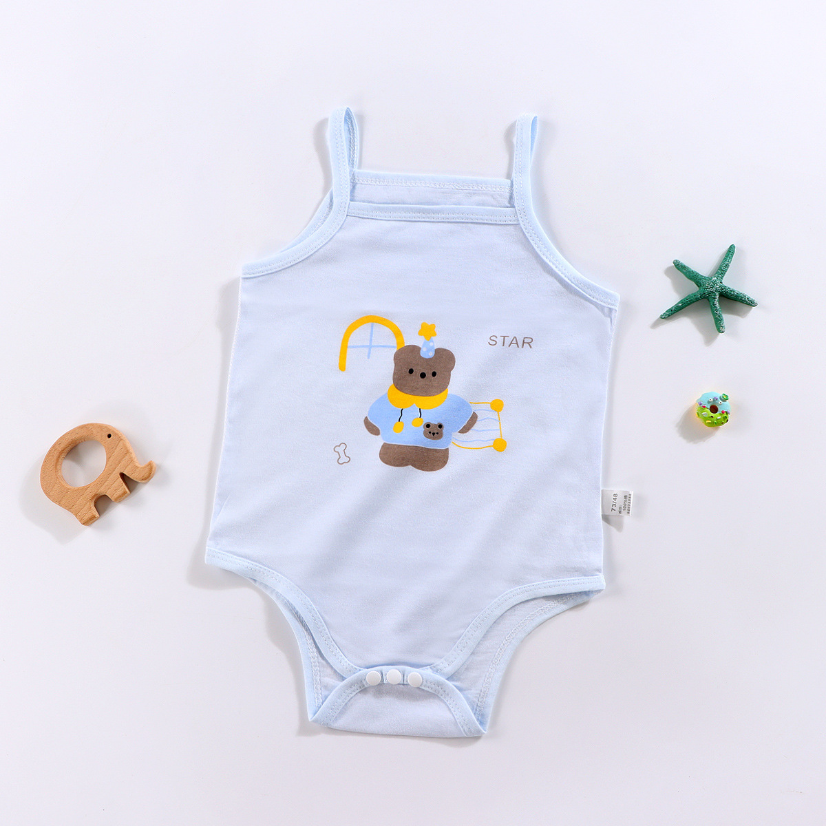 Bebé sin mangas cinturón de peldaño unido ropa de escalada de algodón recién nacido bebé triángulo protector de abdomen de verano delgado image 10