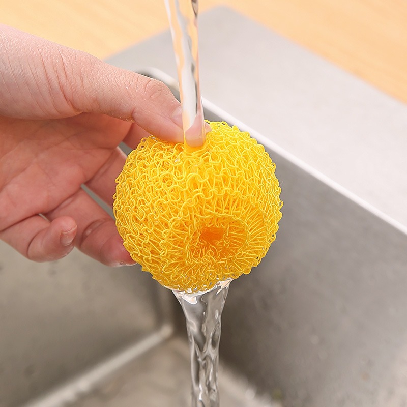 cepillo de cocina para lavavajillas cepillo de alambre de acero con mango de bola de limpieza de fibra reemplazable cepillo de limpieza desmontable doméstico