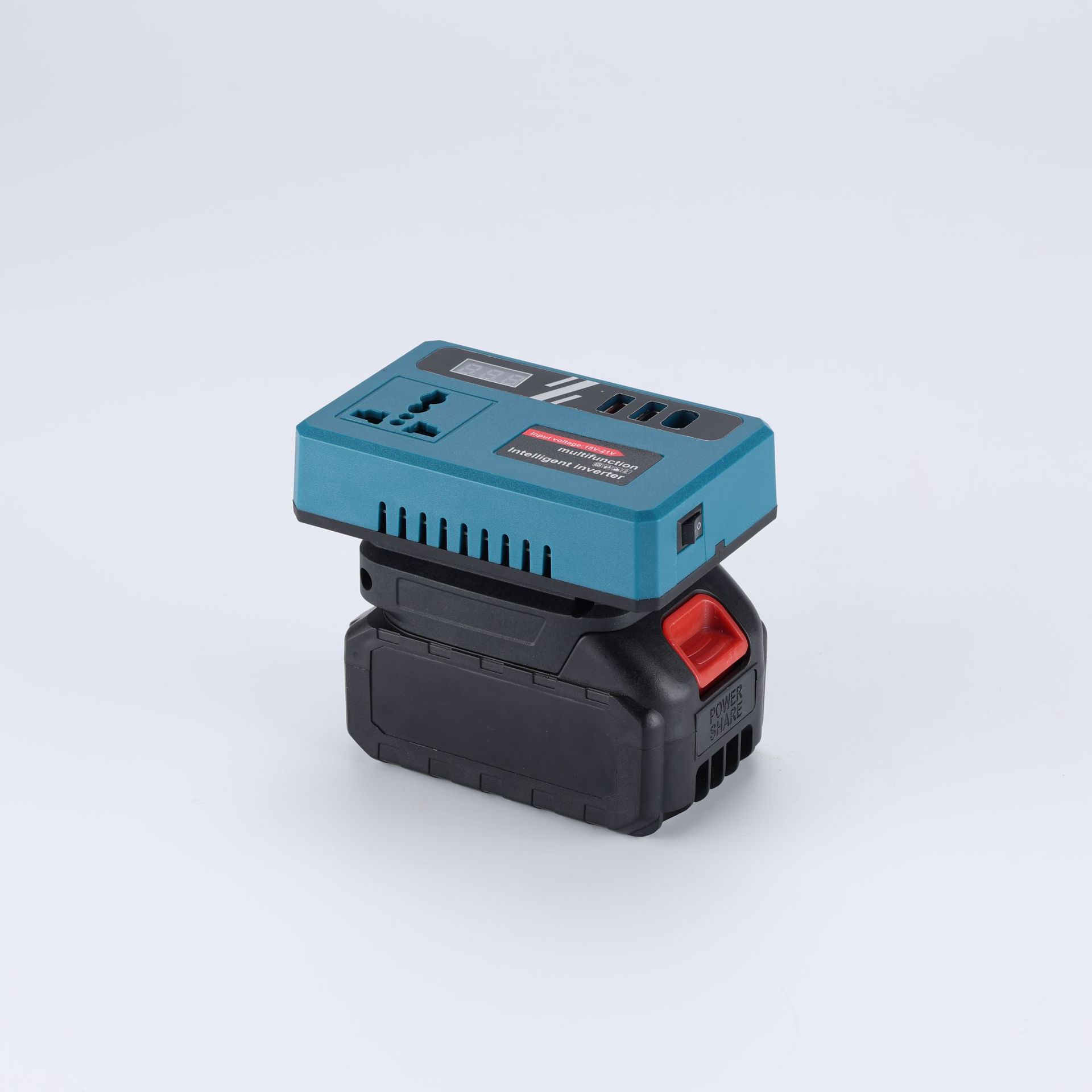 Comercio exterior 21V a 220V convertidor de transformador inteligente inversor de litio carga fuente de alimentación móvil al aire libre