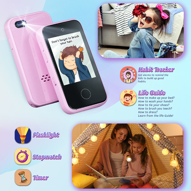 Nuevo teléfono móvil infantil transfronterizo pantalla táctil cámara de alta definición fotografía videojuegos portátiles juguetes inteligentes