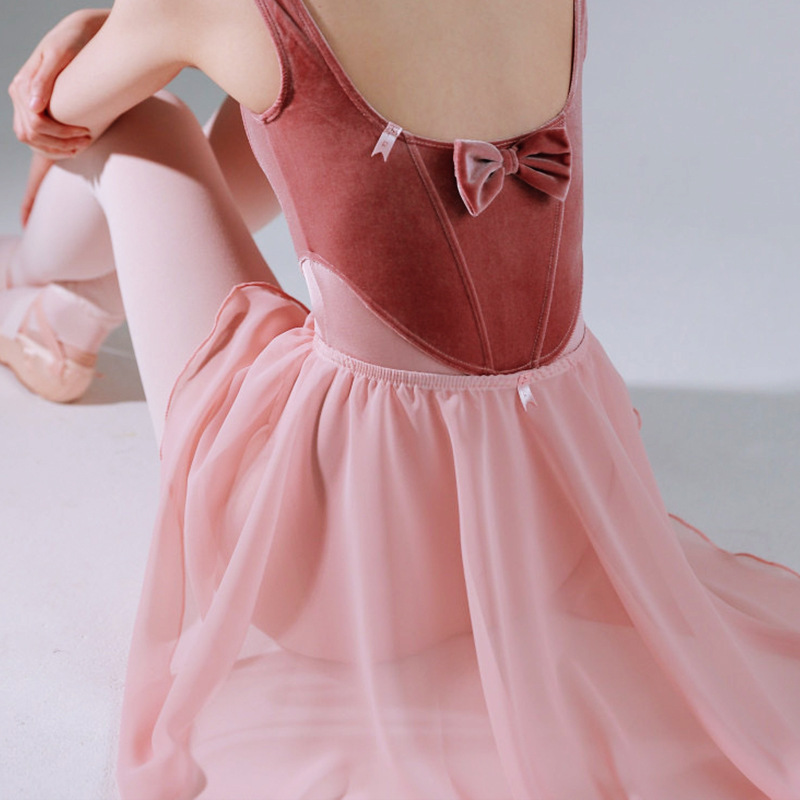 Children's Dance Skirt Girls' Ballet Practice Dress Chinese Dance Small Valla Dress Dance Dress One-Piece Chiffon Dress