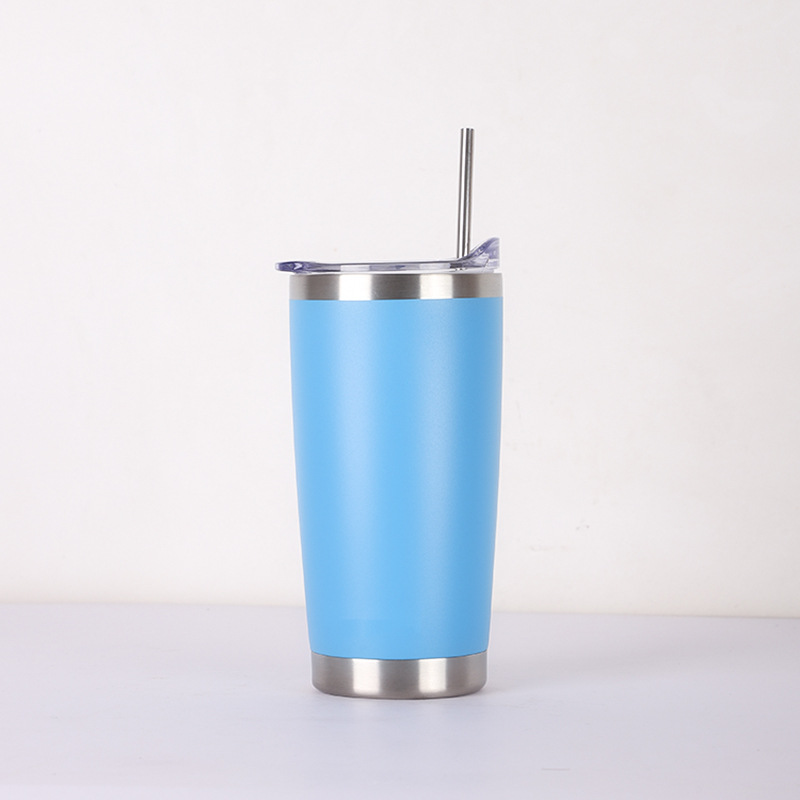 20 vasos térmicos con forma de coche, vasos de cerveza con aislamiento al vacío de acero inoxidable 304 con pajita, portátiles y a prueba de fugas.