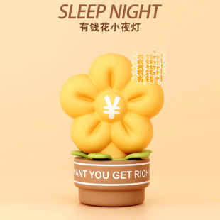Little Red Book same style rich flower Pat night light bedroom sleep light cute usb charging soft light eye protection night light