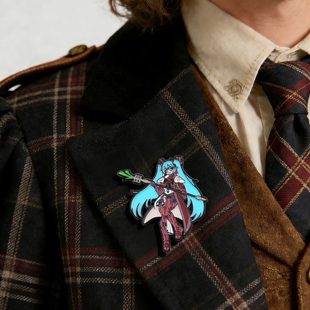 Hatsune Miku series metal brooch cartoon anime peripheral backpack accessory 2026 new enamel badge