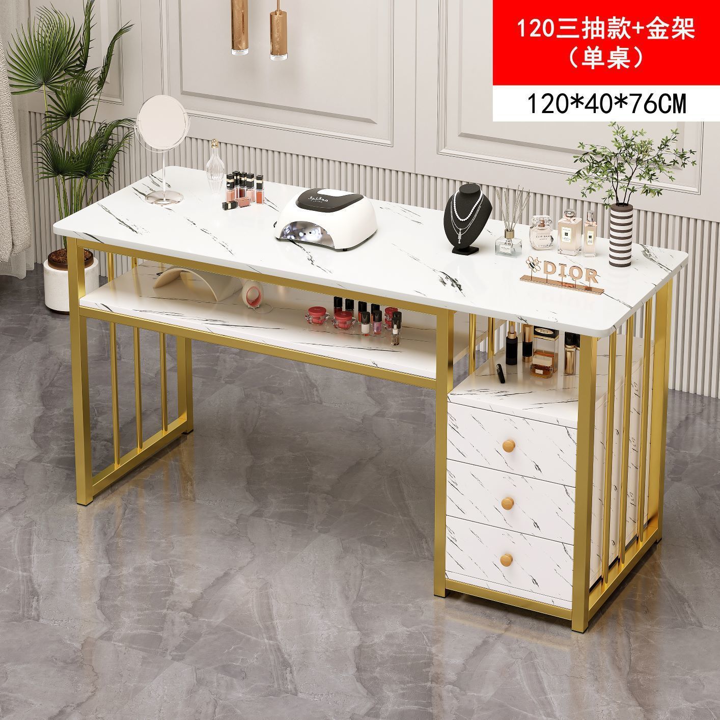 Eryouwei mármol red manicure ligera de lujo mesa japonesa simple mesa de manicure mesa y silla conjunto de imitación de doble