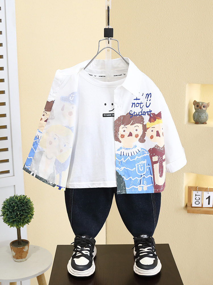Camisa Chaqueta para Niños 7516, Estilo Primavera-Otoño, Camisa Infantil con Dibujos Animados, Nuevo Modelo 2026, Top de Primavera para Bebé