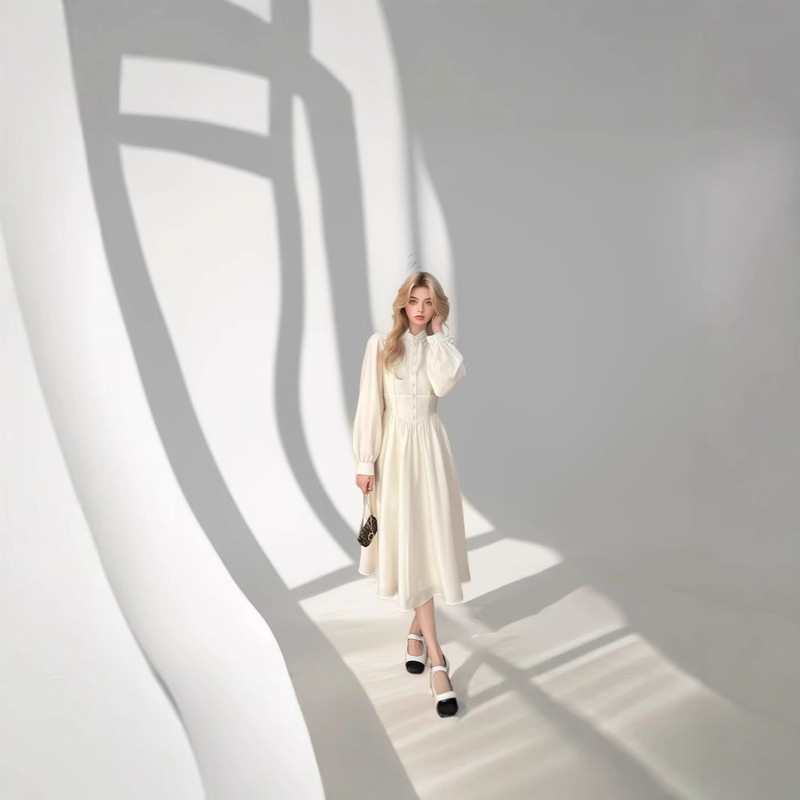 Women's 2025 New Style Small Fragrant Girly Dress Early Autumn New Design Small Silk French Skirt