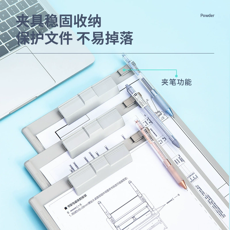 Deli 9253 writing board clip A4 folder bill clip menu paper plywood pad writing board clip with pen insert