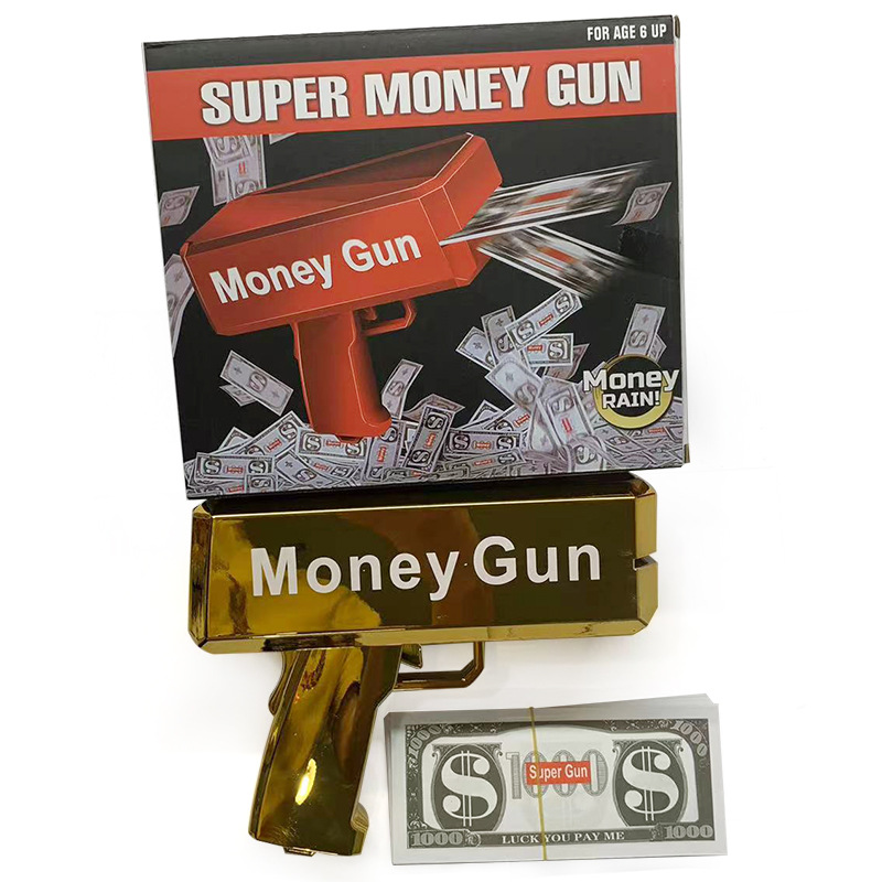 Los fabricantes suministran nuevo dinero exótico pistola de juguete dinero pistola USD dinero pistola partido juego boda dinero tiro