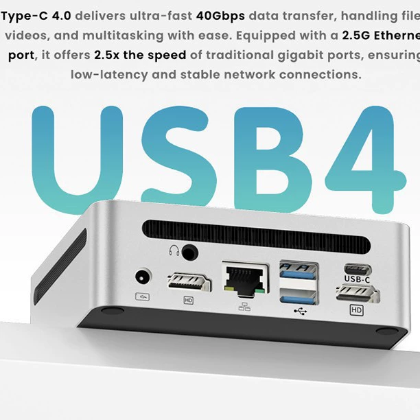 Mini computer host R5-6600U high performance 2.5G network port metal gaming office mini PC all-in-one