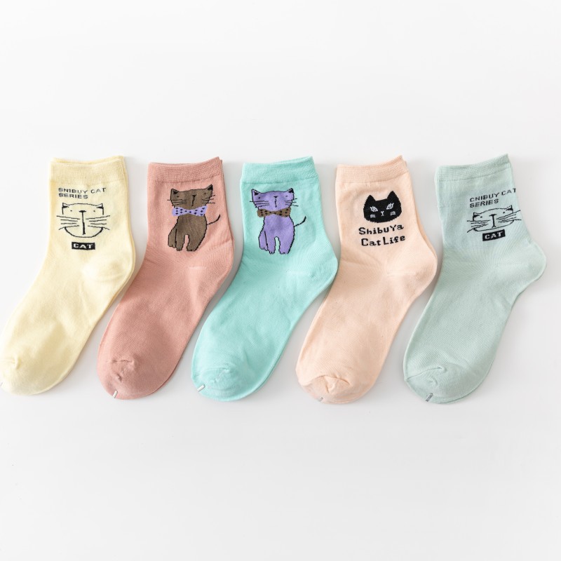 Cartoon Cat Boat Socks 4