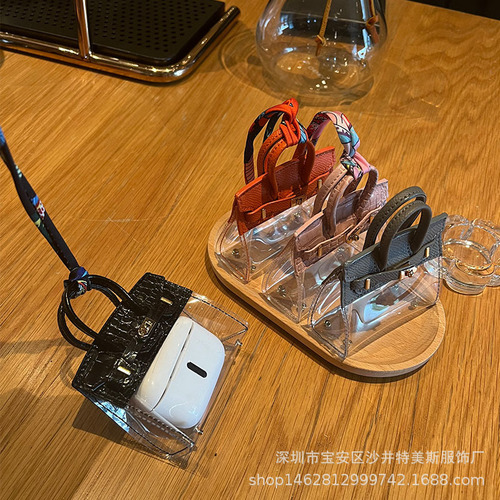 Mini Cute Aipods Earphone Bag Protective Case Universal Internet Red Transparent Platinum Bag Creative Car Key Storage Bag 