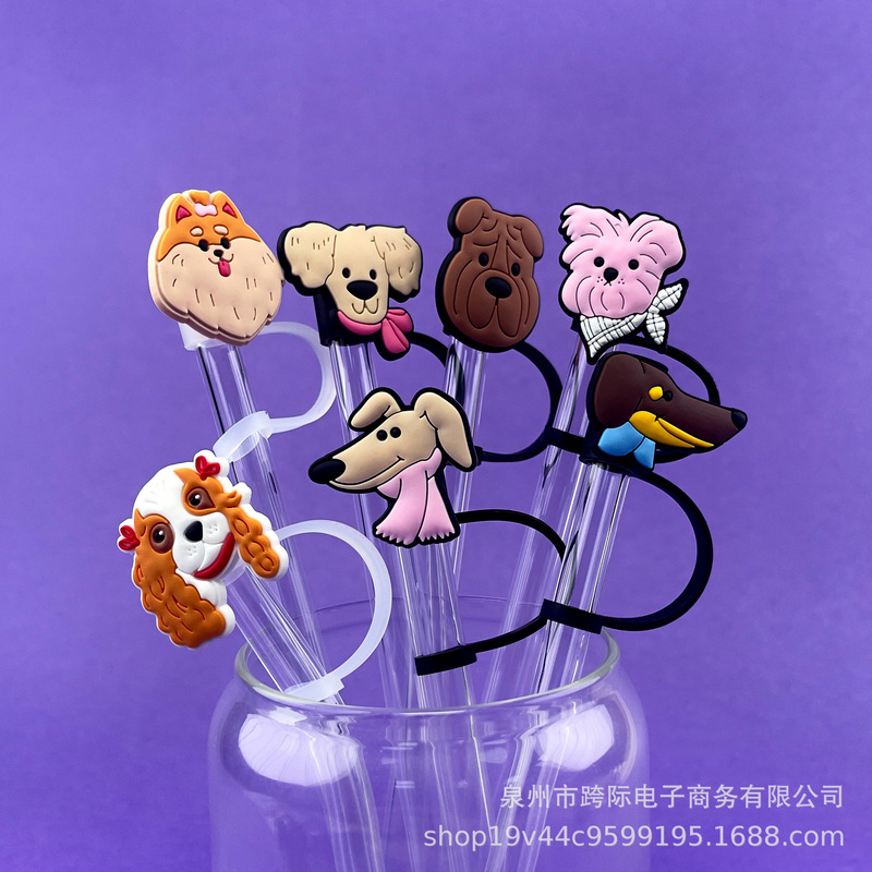 Cute Cave Dog Cartoon Silicone Straw Cap Stanley Cup Milk Tea Straw Decorative Clip Straw Sleeve Straw Clip Cute Cave Dog Cartoon Silicone Straw Cap Stanley Cup Milk Tea Straw Decorative Clip Straw Sleeve Straw Clip